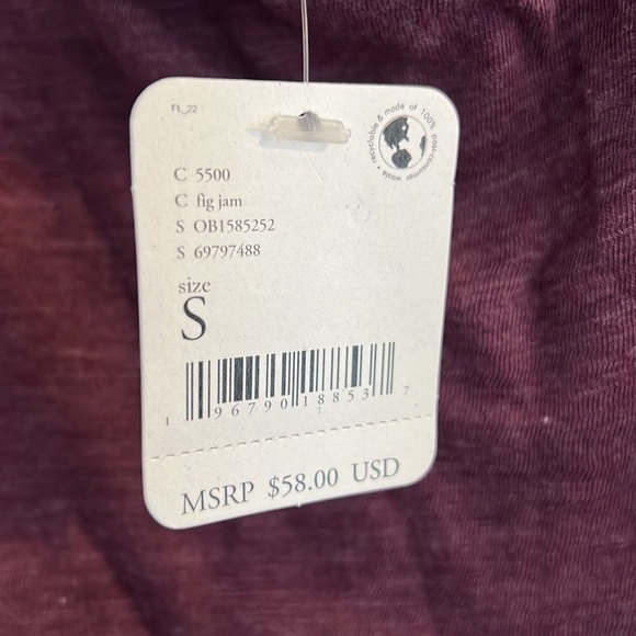 🌻🆕FREE PEOPLE Kimmi Long Sleeve Top Fig Jam color - Picture 9 of 9